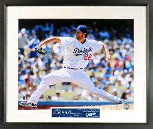 Los Angeles Dodgers Clayton Kershaw Framed Photograph (Engraved Series)