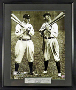Detroit Tigers Ty Cobb & Joe Jackson "The Georgia Peach & Shoeless Joe" Framed Photograph (Engraved Series)
