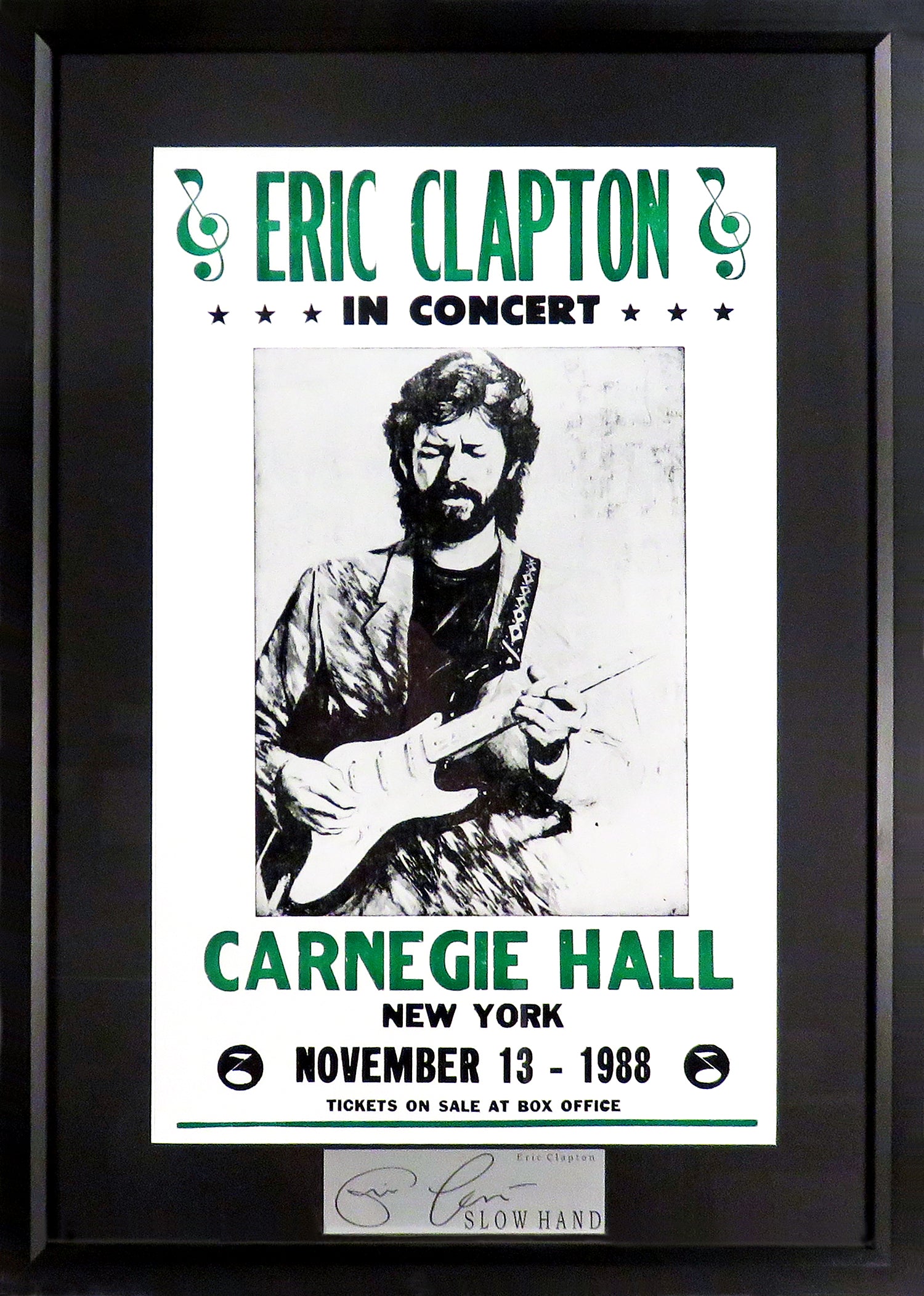 Eric Clapton @ Carnegie Hall Framed Concert Poster (Engraved