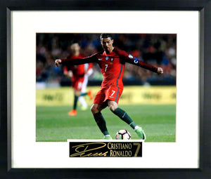 Ronaldo Cristiano "Portugal" 11x14 Framed Photograph (Engraved Series)