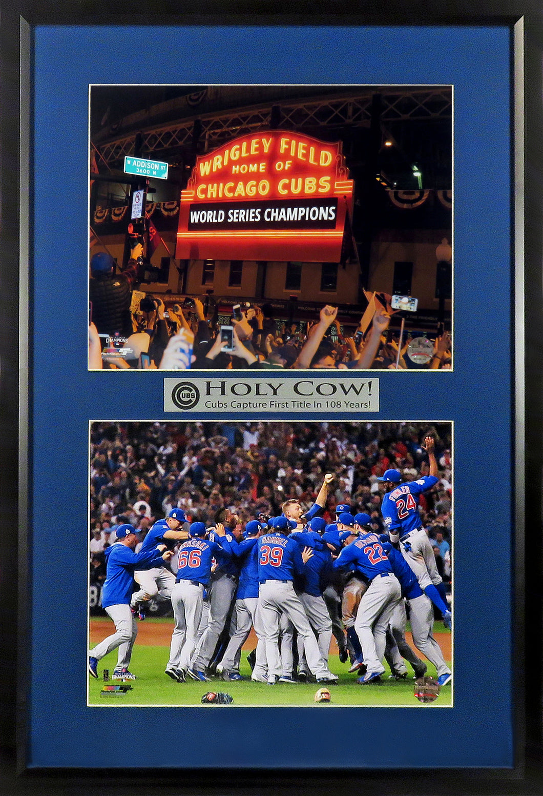 Chicago Cubs “2016 WS Champions” Framed Stack Display - Version I