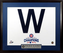 Load image into Gallery viewer, Chicago Cubs “2016 WS Champs Cubs Win Flag - W” Framed Display
