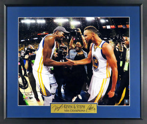 Golden State Warriors  "KD & CURRY" 2017 CHAMPIONS Framed Photograph (Engraved Series