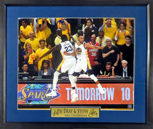 Golden State Warriors Stephen Curry and Draymond Green "Dray & Steph" 16x20 Framed Photograph (Engraved Series)