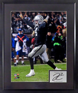 Derek Carr “Touchdown Raiders" Framed Photograph Engraved Series