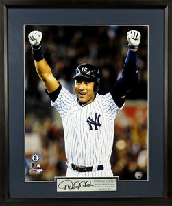 Derek Jeter "Final Hit @ Yankee Stadium" Framed Photograph (Engraved Series)