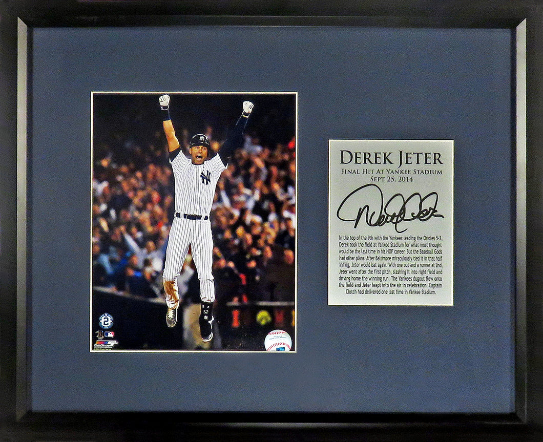 Derek Jeter “Final Hit @ Yankee Stadium” 8x10 Framed Display (Engraved Series)
