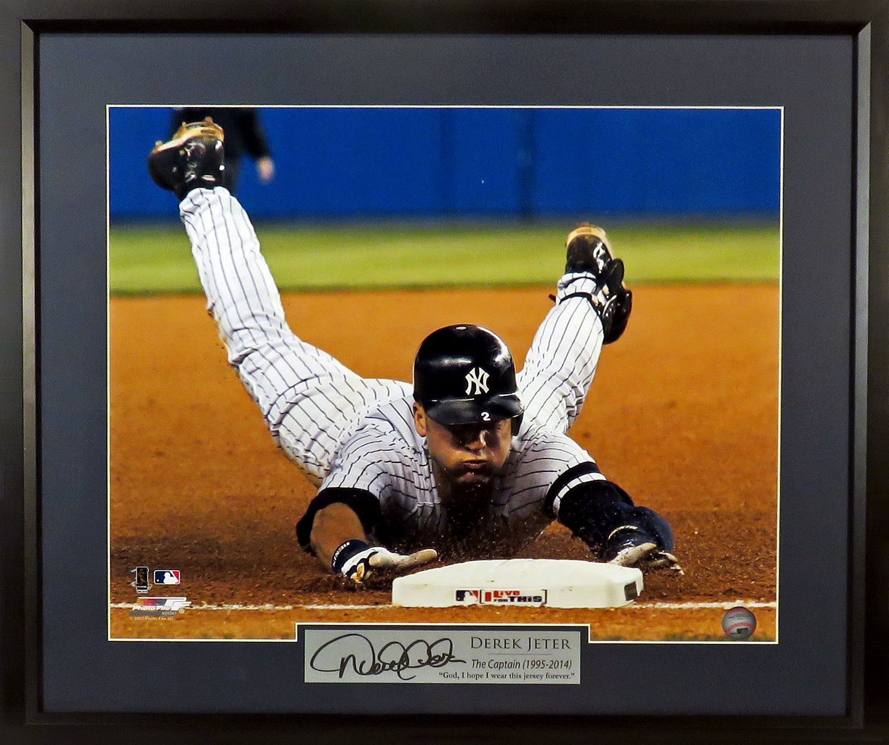 Derek Jeter Headfirst Slide Framed Photograph (Engraved Series) – Behind  the Glass, LLC