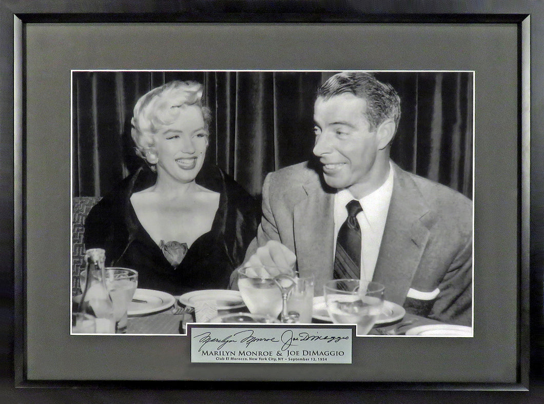 Joe DiMaggio & Marilyn Monroe “Night at El Morocco” 12x18 Framed Photograph (Engraved Series)
