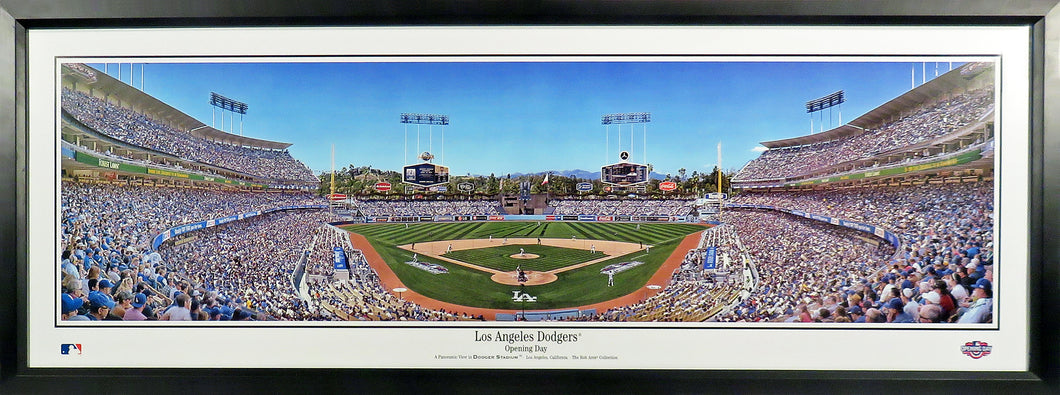 LA Dodgers Dodger Stadium Opening Day Framed Panoramic