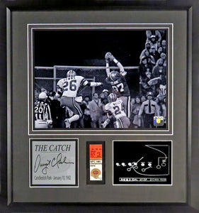 Dwight Clark “The Catch” Framed Photo w/Replica Tix (Engraved Series)