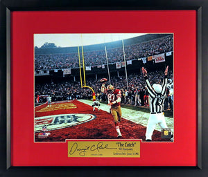 Dwight Clark “The Catch” Framed 11x14 Colored Photograph (Engraved Series)