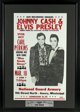 Load image into Gallery viewer, Johnny Cash &amp; Elvis Presley “Cash &amp; The King” Framed Concert Poster (Engraved Series)
