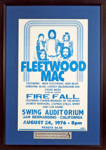 Fleetwood Mac @ Swing Auditorium Framed Concert Poster (Engraved Series)