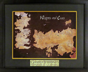 Game Of Thrones "Map of Westeros and Essos" Framed Display
