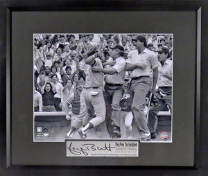 KC Royals George Brett "Pine Tar Incident" Framed Photograph (Engraved Series)