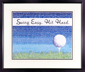 “Swing Easy, Hit Hard” Golf Terminology 16x20 Print Framed Display