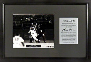 Hank Aaron "715th Career Home Run" Framed Photo Display (Engraved Series)