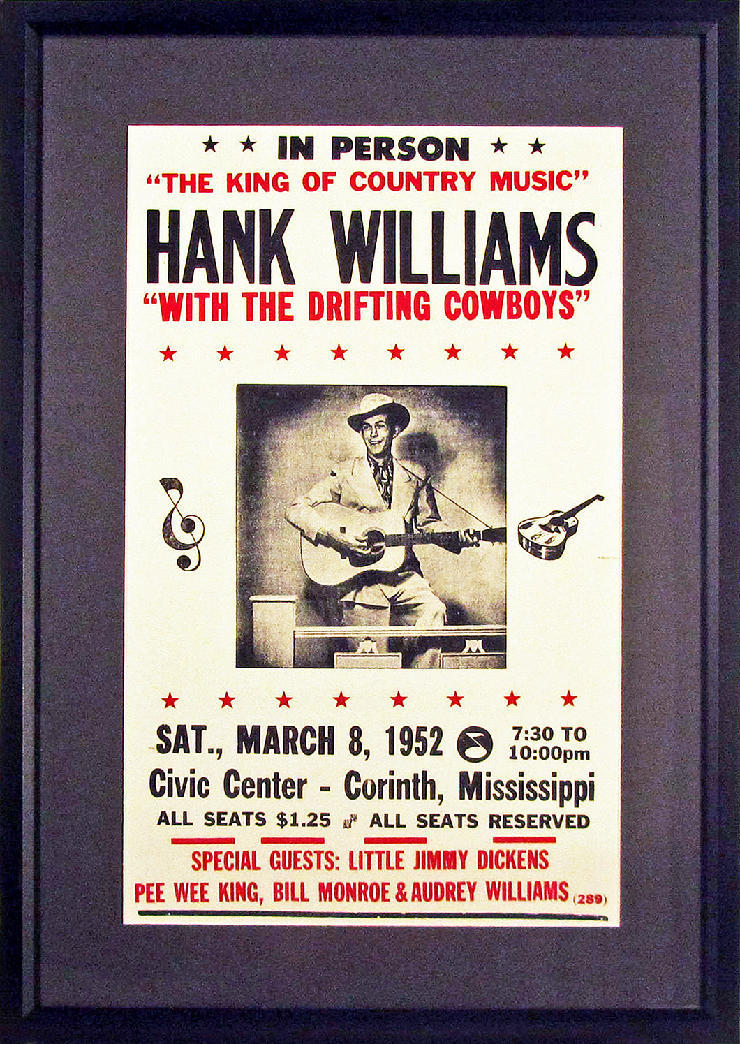 Hank Williams Concert Poster (Engraved Series)