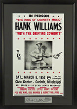 Load image into Gallery viewer, Hank Williams Concert Poster (Engraved Series)

