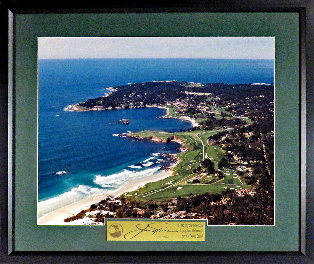 Pebble Beach Golf Links 16x20 Framed Photograph (w/ Jack Nicklaus Quote)