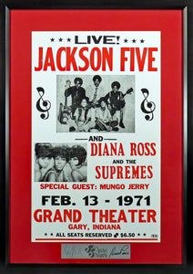 Jackson Five with Diana Ross and the Supremes Concert Poster (Engraved Series)