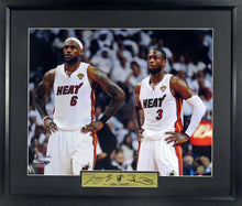 Load image into Gallery viewer, Miami Heat LeBron James &amp; Dwayne Wade Framed Photograph (Engraved Series)

