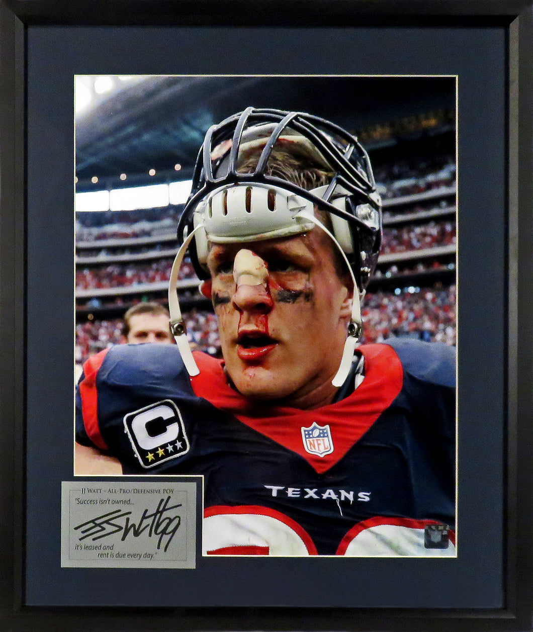 Houston Texans J.J. Watt Framed Photo Engraved Series Behind the Glass LLC