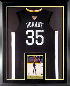Kevin Durant Autographed Warriors "Oak Town" Jersey Framed