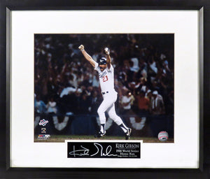 Los Angeles Dodgers Kirk Gibson "Walk-Off HR" Framed Photograph (Engraved Series)
