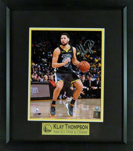 Klay Thompson Autographed "OakTown" Jersey 8x10 Framed Photograph