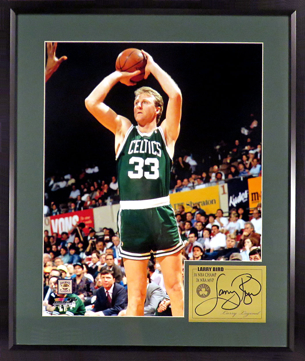 Boston Celtics Larry Bird Framed Photograph (Engraved Series)