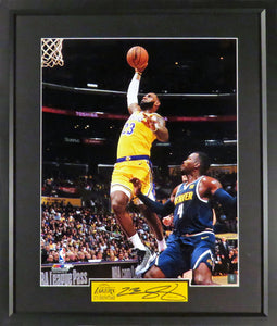 LA Lakers LeBron James "Dunk" 16x20 Framed Photograph (Engraved Series)