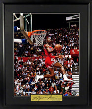 Load image into Gallery viewer, Michael Jordan &quot;Reverse Dunk” Framed Photograph (Engraved Series)
