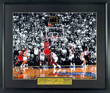 Load image into Gallery viewer, Michael Jordan &quot;The Last Shot” Spotlight Framed Photograph (Engraved Series)
