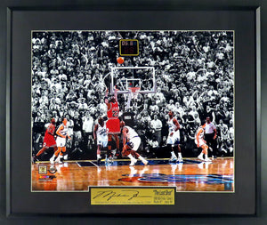 Michael Jordan "The Last Shot” Spotlight Framed Photograph (Engraved Series)