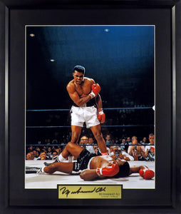 Muhammad Ali B&W "Heavyweight Champion" Colored Photograph Framed Display (Engraved Series)