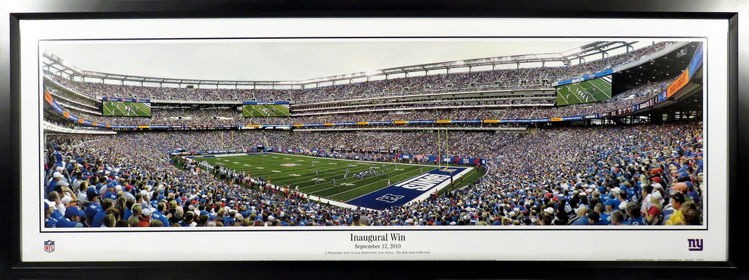 New York Giants “First Game @ MetLife Stadium” Framed Panoramic