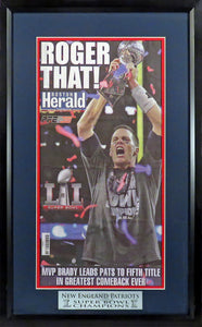 New England Patriots “Super Bowl LI Champions” Boston Herald Framed Newspaper