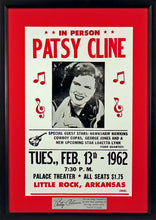 Load image into Gallery viewer, Patsy Cline w/ George Jones, Loretta Lynn &amp; More Concert Framed Poster (Engraved Series)
