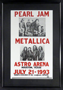 Pearl Jam & Metallica Framed Concert Poster (Engraved Series)