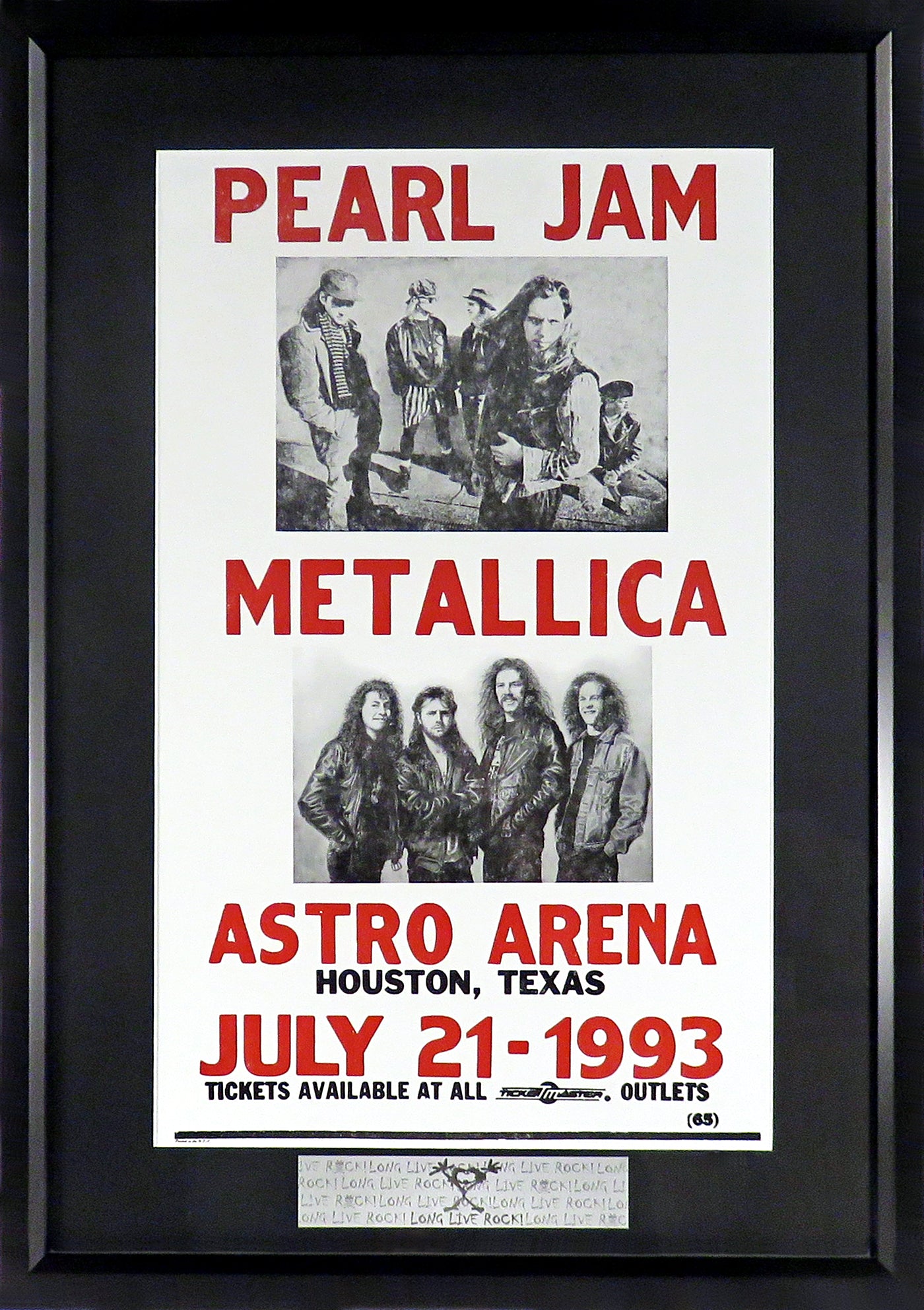 メタル製 ヴィンテージポスター MATSONIA 南アフリカクルーズ　アメリカ Pearl Jam & Metallica Framed Concert Poster (Engraved Series