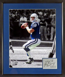 Peyton Manning "Indianapolis Colts" Framed Spotlight Photograph (Engraved Series)