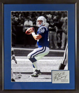 Peyton Manning "Indianapolis Colts" Framed Spotlight Photograph (Engraved Series)