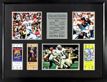 Load image into Gallery viewer, Oakland Raiders &quot;Just Win, Baby!&quot; Super Bowl Tickets Framed Display
