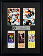 Load image into Gallery viewer, Oakland Raiders &quot;Just Win, Baby!&quot; Super Bowl Tickets Framed Display
