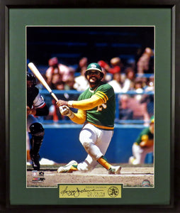 Oakland A's Reggie Jackson "Swingin' A's" Framed Photograph (Engraved Series)