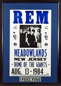 REM @ Meadowlands Framed Concert Poster (Engraved Series)