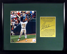Load image into Gallery viewer, Oakland A&#39;s Rickey Henderson &quot;Stolen Base King&quot; Framed Photograph (Engraved Series)

