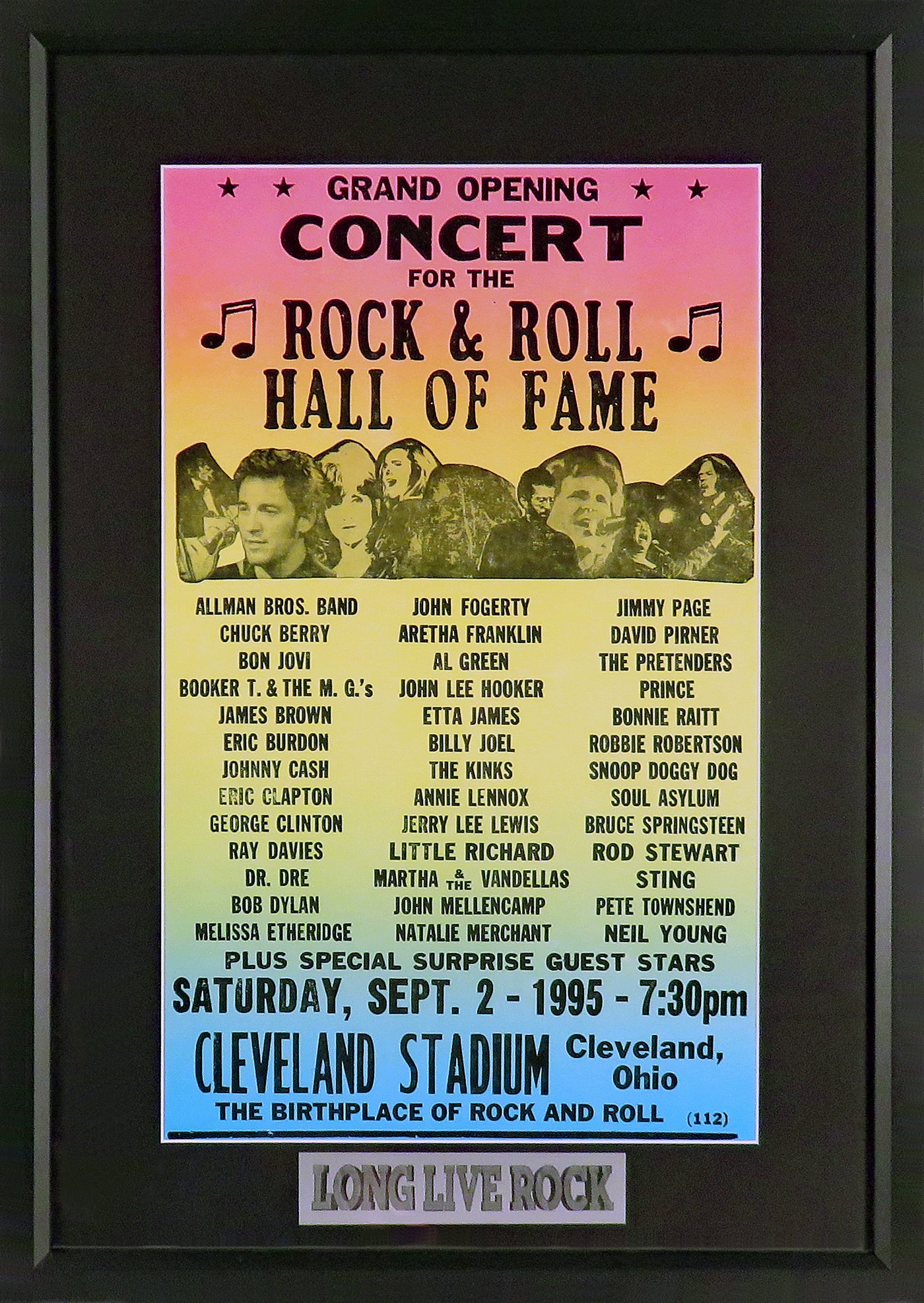 Rock & Roll Hall of Fame Framed Concert Poster (Engraved Series